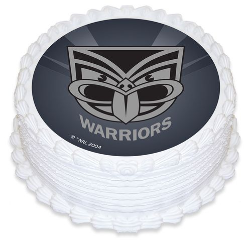 NRL NEW ZEALAND WARRIORS ROUND EDIBLE ICING IMAGE - 6.3 INCH / 16CM