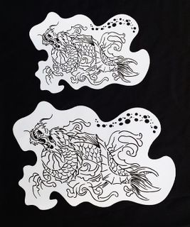 CHINESE DRAGON STENCIL - SET OF 2