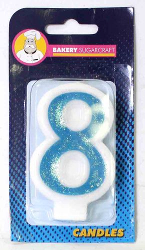 BSC - #8 GLITTER BLUE CANDLE (6)