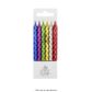 WISH | METALLIC SPIRAL CANDLES WITH HOLDER | RAINBOW | 12 CANDLES