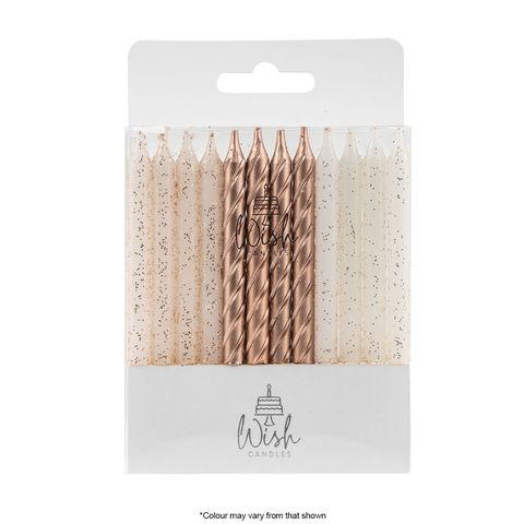 WISH | SPIRAL MIX | ROSE GOLD | 24 CANDLES