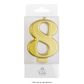 WISH | NUMBER 8 | GOLD METALLIC CANDLE