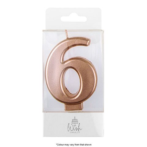 WISH | NUMBER 6 | ROSE GOLD METALLIC CANDLE