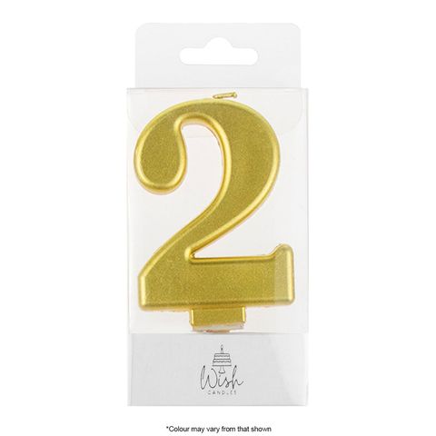 WISH | NUMBER 2 | GOLD METALLIC CANDLE