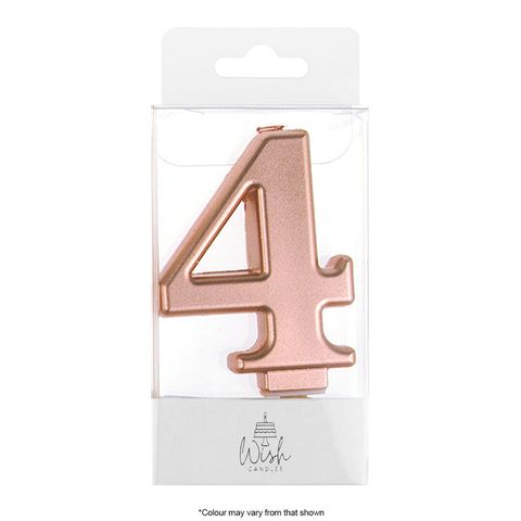 WISH | NUMBER 4 | ROSE GOLD METALLIC CANDLE