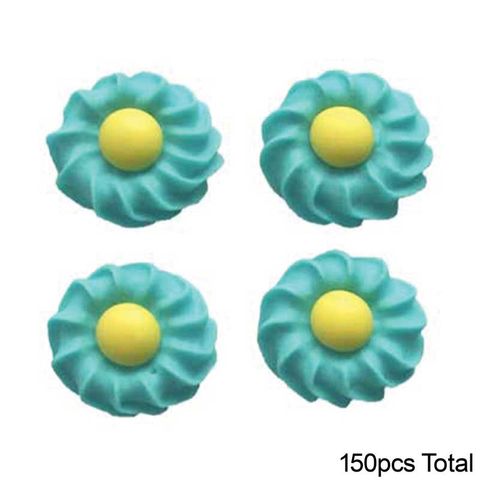 DAISY SWIRL SUGAR FLOWERS BLUE | BOX OF 150 - BB 12/24