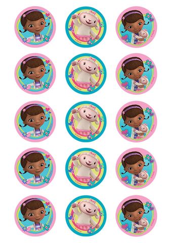 DOC MCSTUFFINS 2 INCH/5CM CUPCAKE IMAGE SHEET - 15 PER SHEET