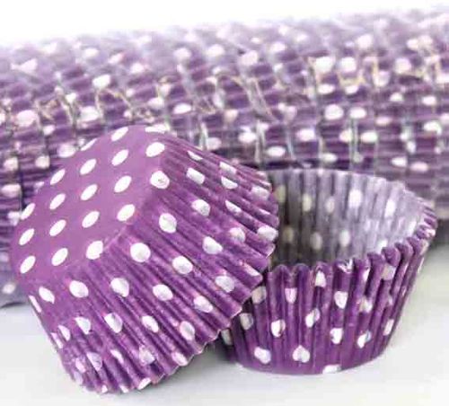 700 BAKING CUPS - PURPLE POLKA DOTS - 500 PIECE PACK