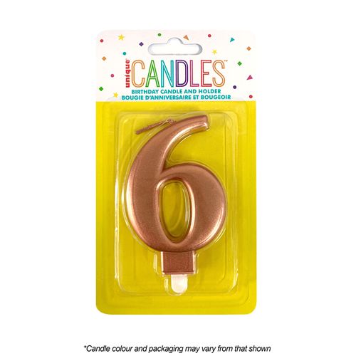 NUMBER 6 | METALLIC ROSE GOLD | CANDLE
