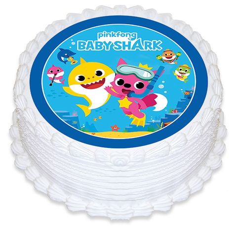 BABY SHARK | 160MM ROUND | EDIBLE IMAGE