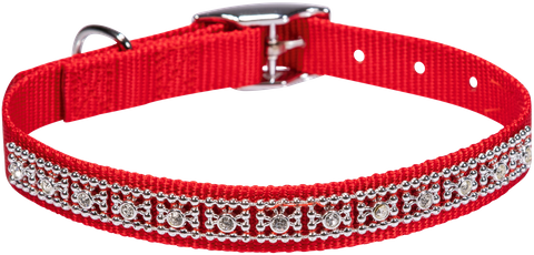 Collar Nylon Dog 13 Jewel 50cm Red
