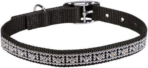 Collar Nylon Dog 13 Jewel 50cm Black