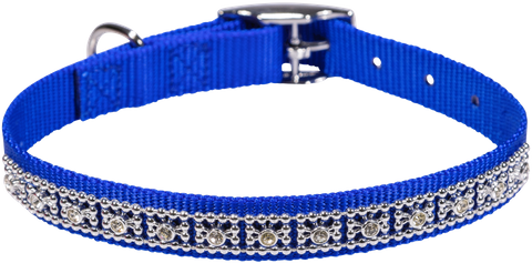 Collar Nylon Dog 13 Jewel 50cm Blue