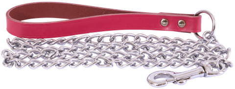 Chain Lead & Leath.Hndl 3.0mmx120cm Pnk