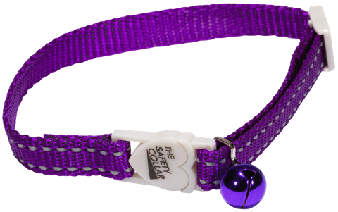Collar Nylon Cat Adj 30cm Refl/Thrd Purp
