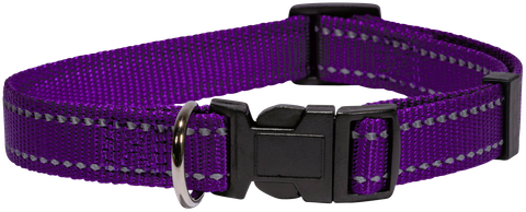 Collar Nylon Dog Adj 20mm Refl/Thrd Prpl