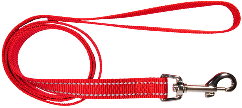 Lead Nylon Dog 20mmx120cm Refl/Thrd Red