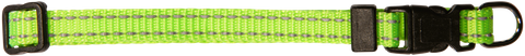 Collar Nylon Puppy Adj Refl/Thrd F/Green