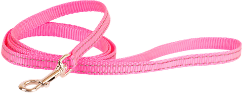 Lead Nylon Pup 10mmx120cm Refl/Thrd Pink