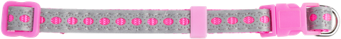 Nylon/Vinyl Reflect Adj Puppy Collar Pnk