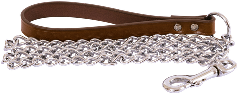 Chain Lead & Leath.Hndl 3.0mmx120cm Cogn