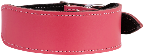 Collar Leath G/Hound 51cm Felt Ln Pink