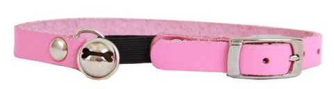Collar Leather Kitten Safety 25cm Pink