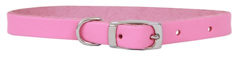 Leather Collar Puppy w/"D" Pink