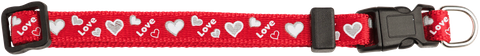 Collar Puppy Love/Hearts 23-35cm Red