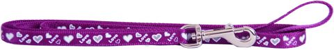 Lead Puppy Love/Hearts 120cm Purple