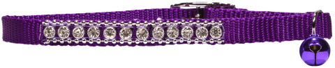 Collar Nylon Cat Safety Jewel 30cm Purpl