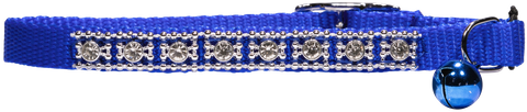 Collar Nylon Cat Safety Jewel 30cm Blue
