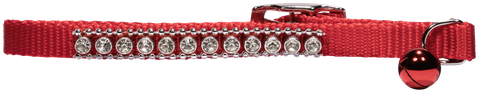 Collar Nylon Cat Safety Jewel 30cm Red