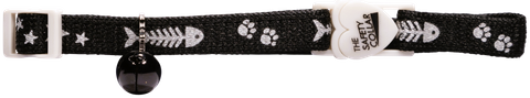 Collar Cat Safe-Buckle Fish Bone Black