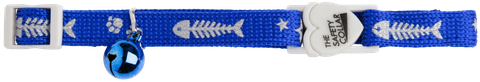 Collar Cat Safe-Buckle Fish Bone Blue