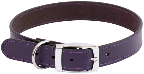 Collar Lthr Deluxe Sewn Plain 55cm Purpl
