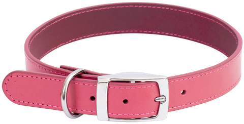 Collar Lthr Deluxe Sewn Plain 55cm Pink