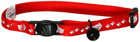 Collar Nylon Cat Safety Reflect Face Red