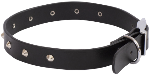 Collar Leather Classic Stud 55cm Black