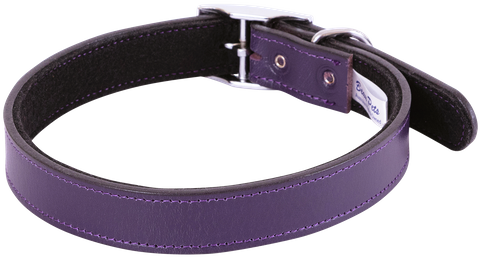 Collar Lthr Dlx Felt Lnd Plain 55cm Purp