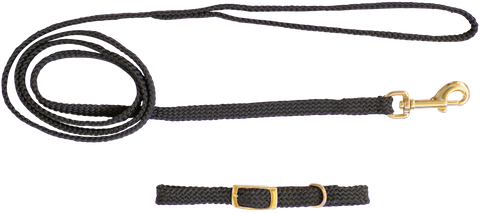 Collar & Lead Set Nylon Puppy Black
