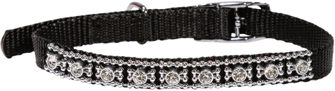 Collar Nylon Dog 9 Jewel 35cm Black