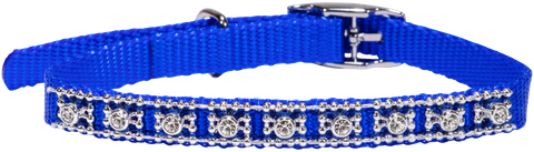 Collar Nylon Dog 9 Jewel 35cm Blue