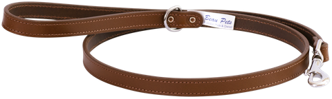 Lead Lthr Deluxe Sewn 16mm x 100cm Cogn