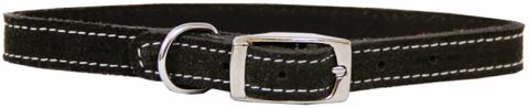 Collar Suede Sewn Plain 35cm Black