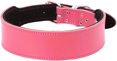 Collar Leather Staffy Plain 65cm Pink