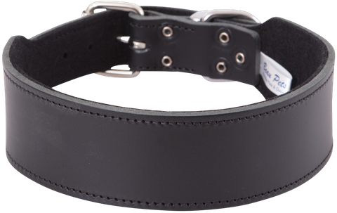 Collar Leather Staffy Plain 65cm Black