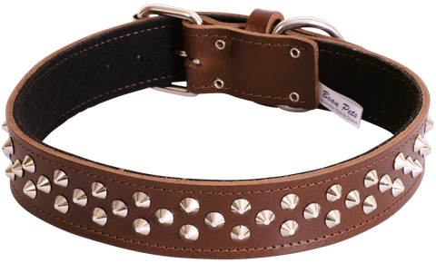 Collar Lthr Rotty/Great Dane 75cm Cognac