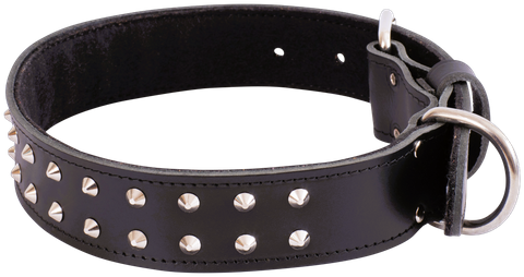 Collar Leather Bull Mastiff 80cm Black
