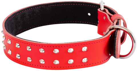 Collar Leather Bull Mastiff 80cm Red